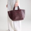 Kub mini woven leather bag (262 / W / WINE)