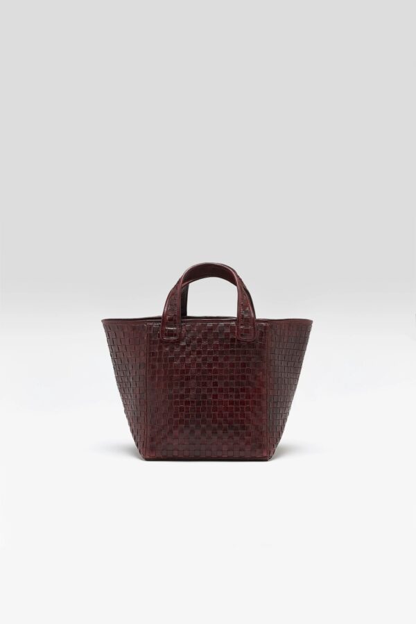 Kub mini woven leather bag (262 / W / WINE)