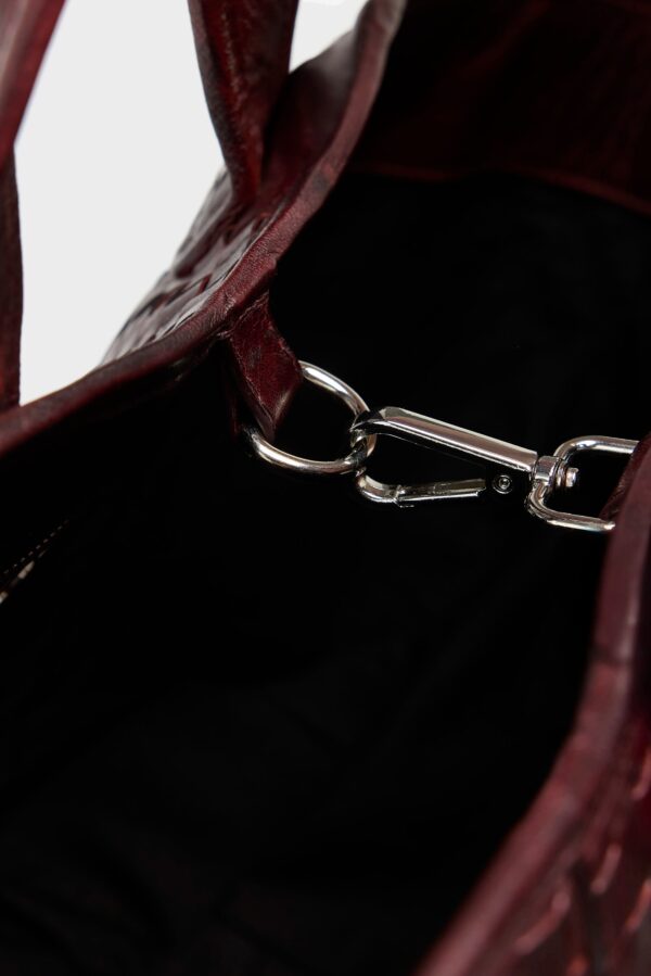 Kub mini woven leather bag (262 / W / WINE)