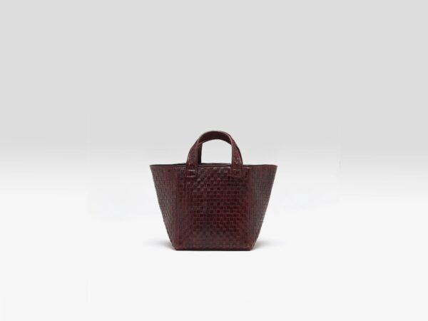 Kub mini woven leather bag (262 / W / WINE)